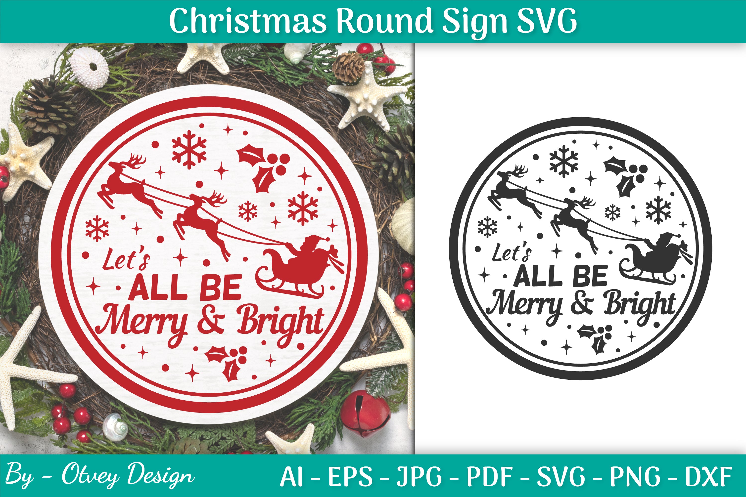 Christmas Round SVG Bundle 10 - CraftNest - Digital Crafting and Art