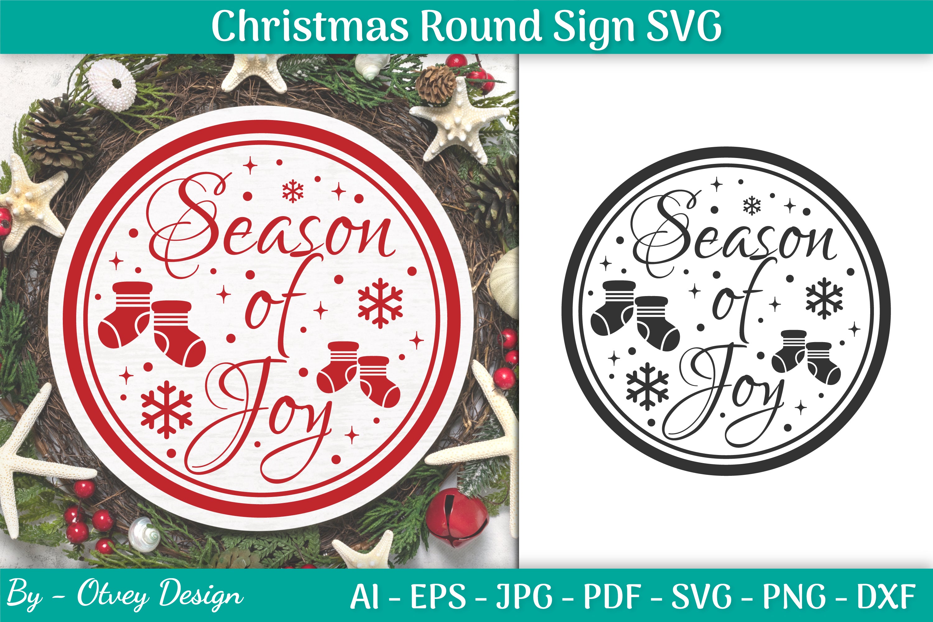 Christmas Round SVG Bundle 30 - CraftNest - Digital Crafting and Art