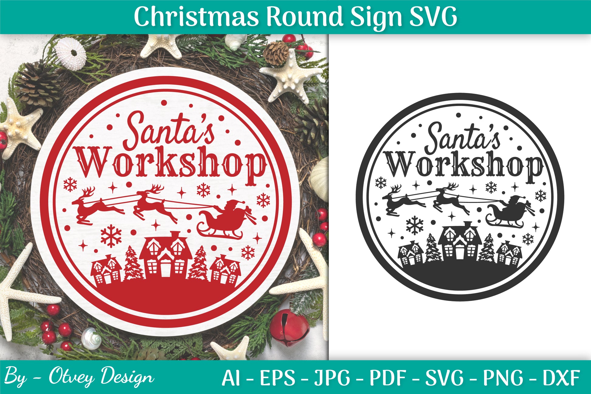 Christmas Round SVG Bundle 31 - CraftNest - Digital Crafting and Art