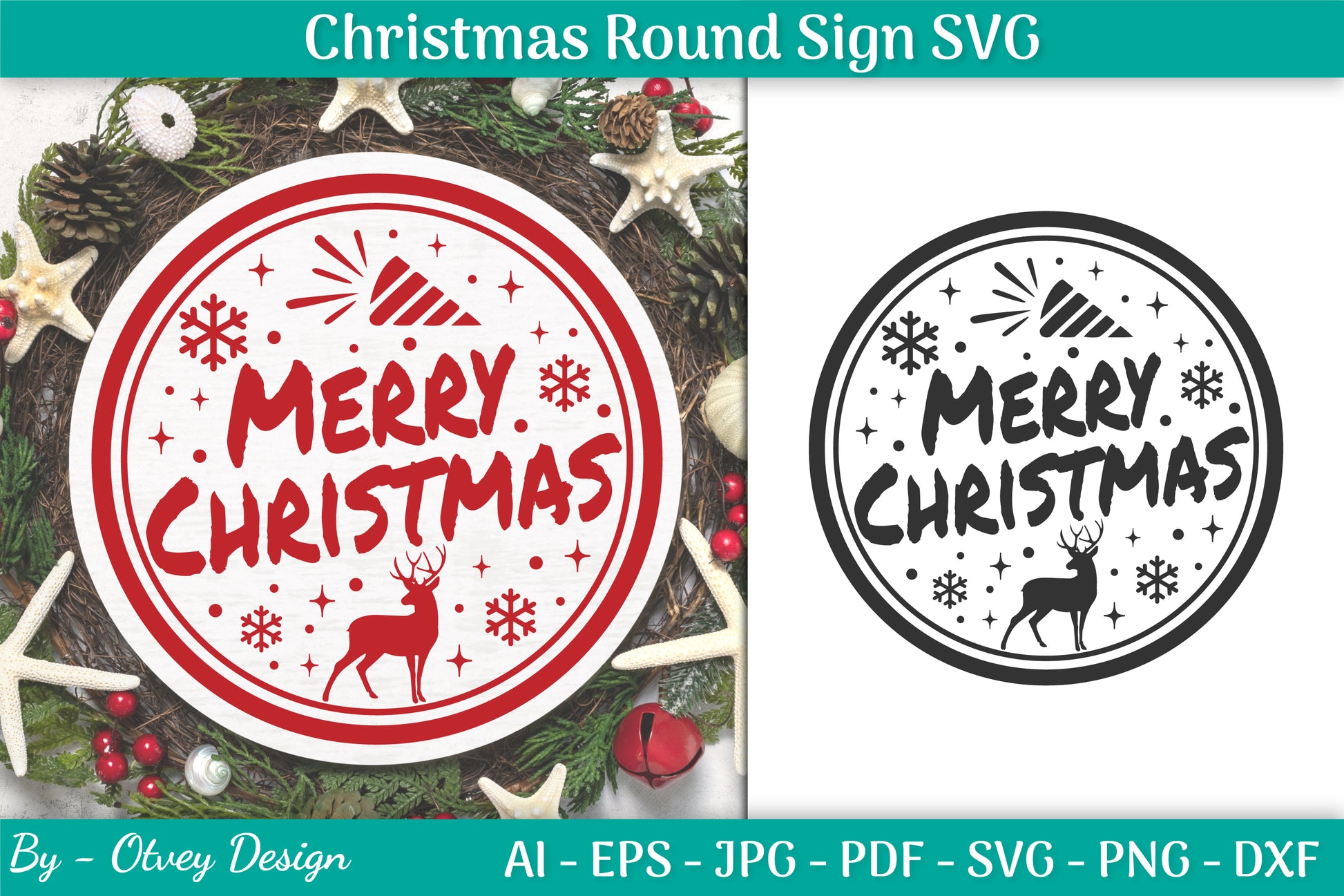 Christmas Round SVG Bundle 13 - CraftNest - Digital Crafting and Art