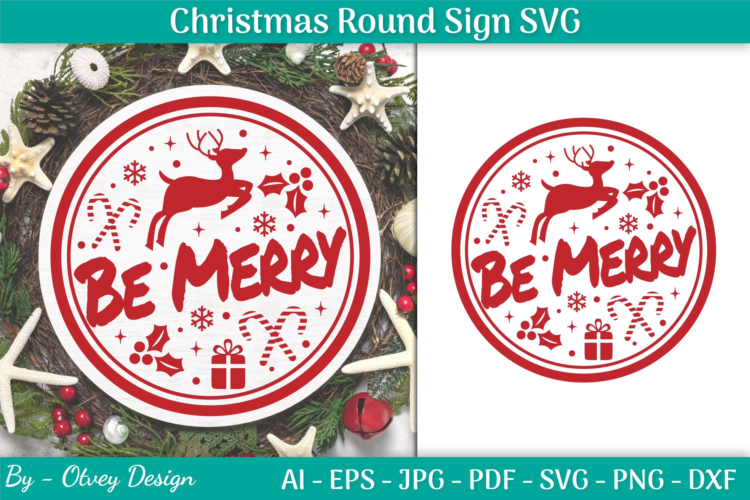 Christmas Round SVG Bundle 34 - CraftNest - Digital Crafting and Art
