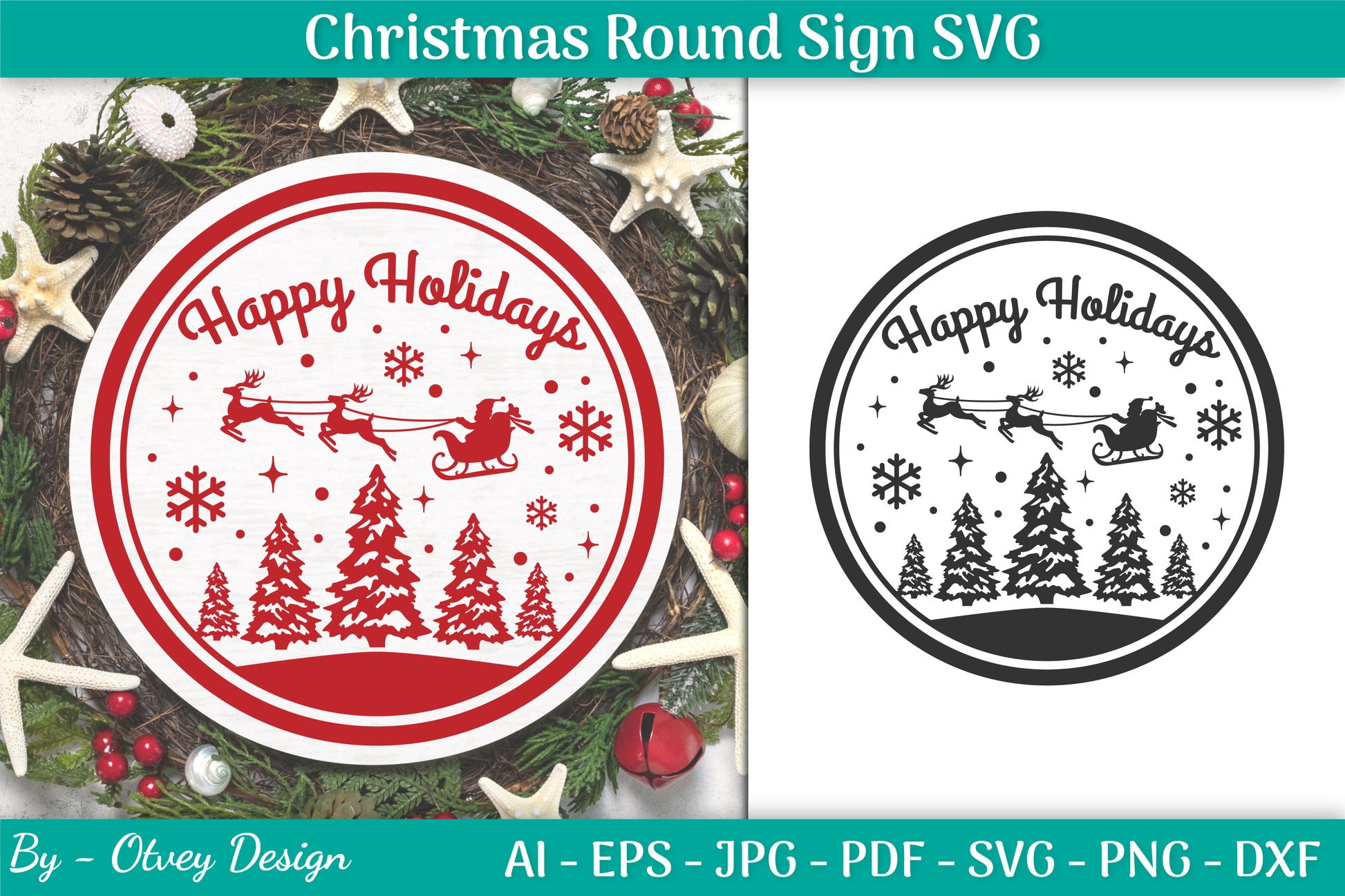 Christmas Round SVG Bundle 35 - CraftNest - Digital Crafting and Art