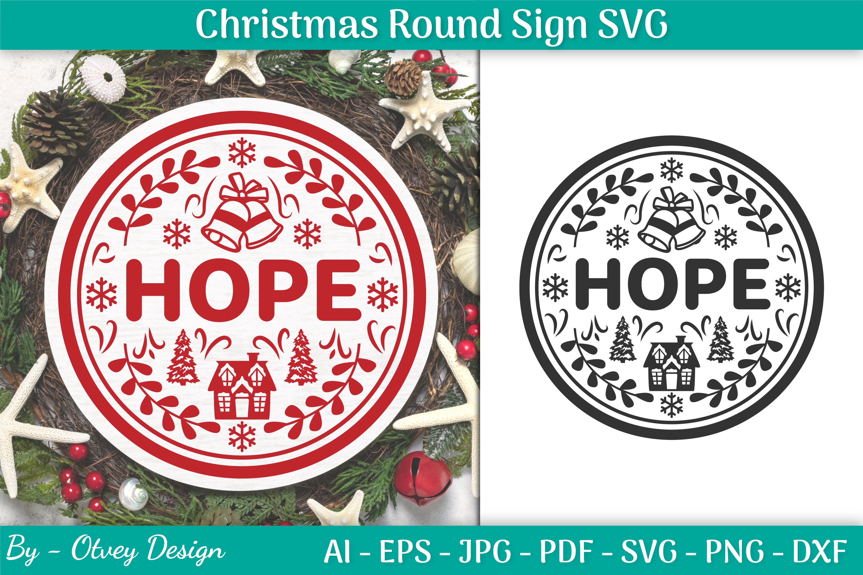 Christmas Round SVG Bundle 37 - CraftNest - Digital Crafting and Art