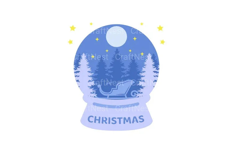 Christmas Snow Globe Layered Papercut SVG Bundle - CraftNest - Digital Crafting and Art