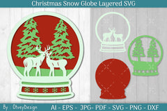 Christmas Snow Globe Layered SVG Bundle 1 - CraftNest - Digital Crafting and Art
