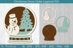 Christmas Snow Globe Layered SVG Bundle 3 - CraftNest - Digital Crafting and Art