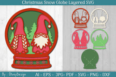 Christmas Snow Globe Layered SVG Bundle 4 - CraftNest - Digital Crafting and Art