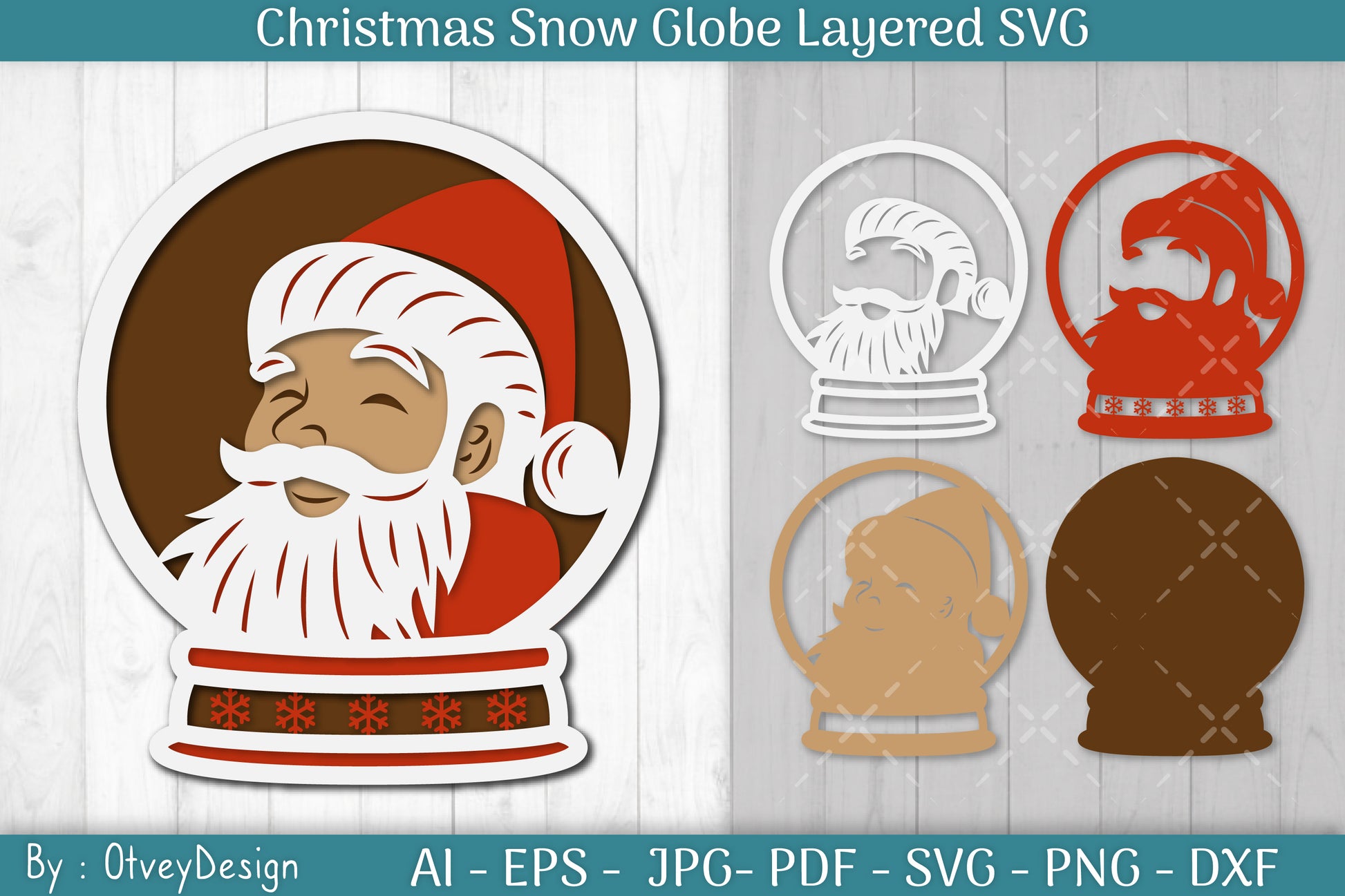 Christmas Snow Globe Layered SVG Bundle 5 - CraftNest - Digital Crafting and Art