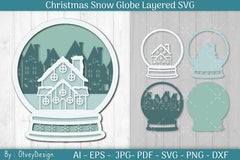 Christmas Snow Globe Layered SVG Bundle 12 - CraftNest - Digital Crafting and Art