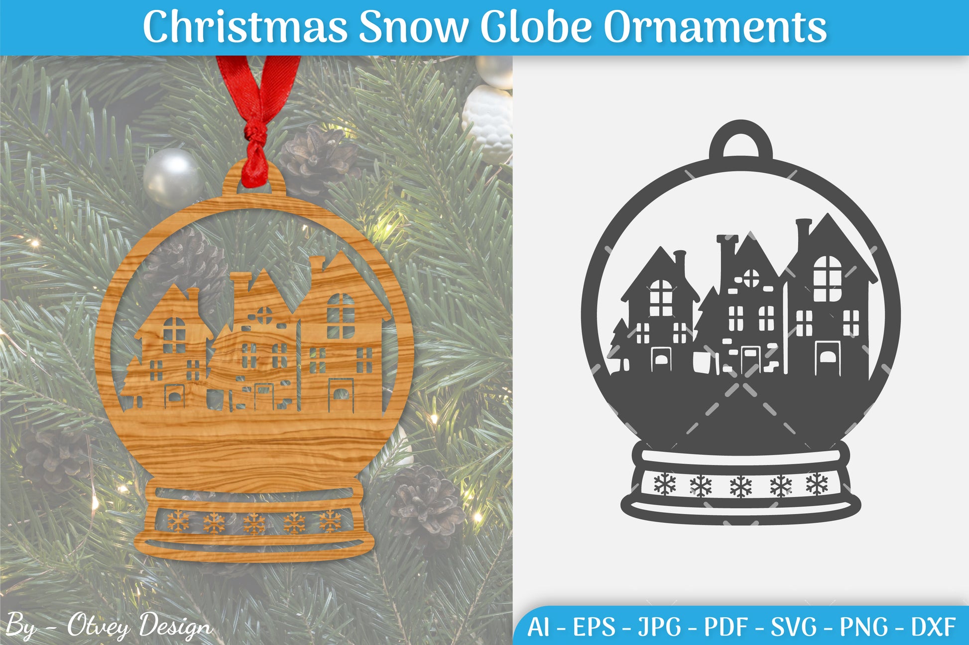 Christmas Snow Globe Ornament SVG Bundle 2 - CraftNest - Digital Crafting and Art