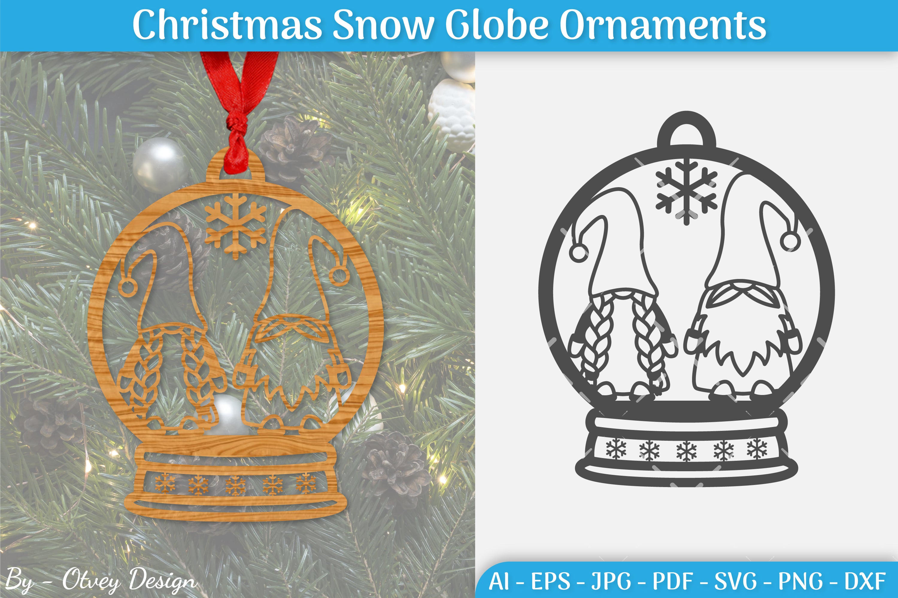 Christmas Snow Globe Ornament SVG Bundle 5 - CraftNest - Digital Crafting and Art