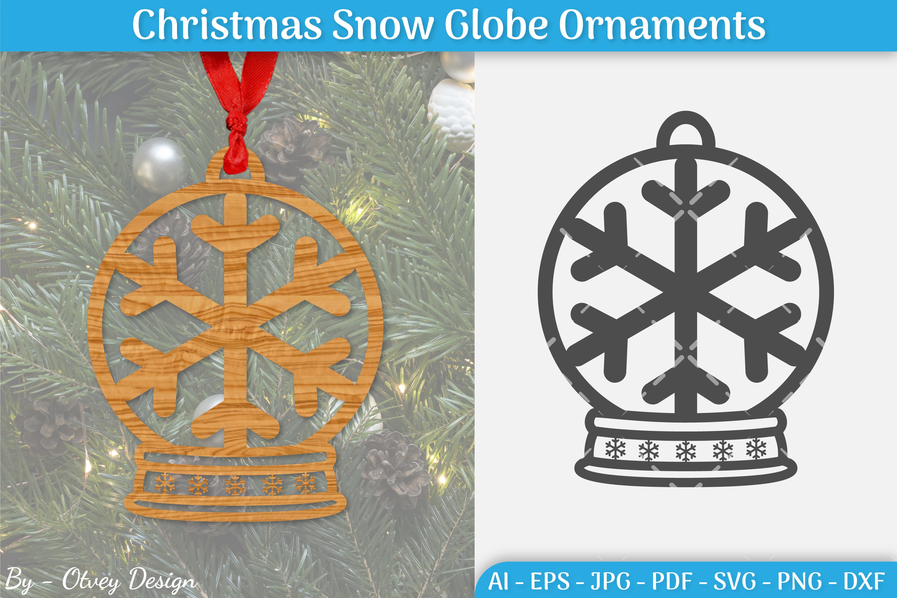 Christmas Snow Globe Ornament SVG Bundle 6 - CraftNest - Digital Crafting and Art