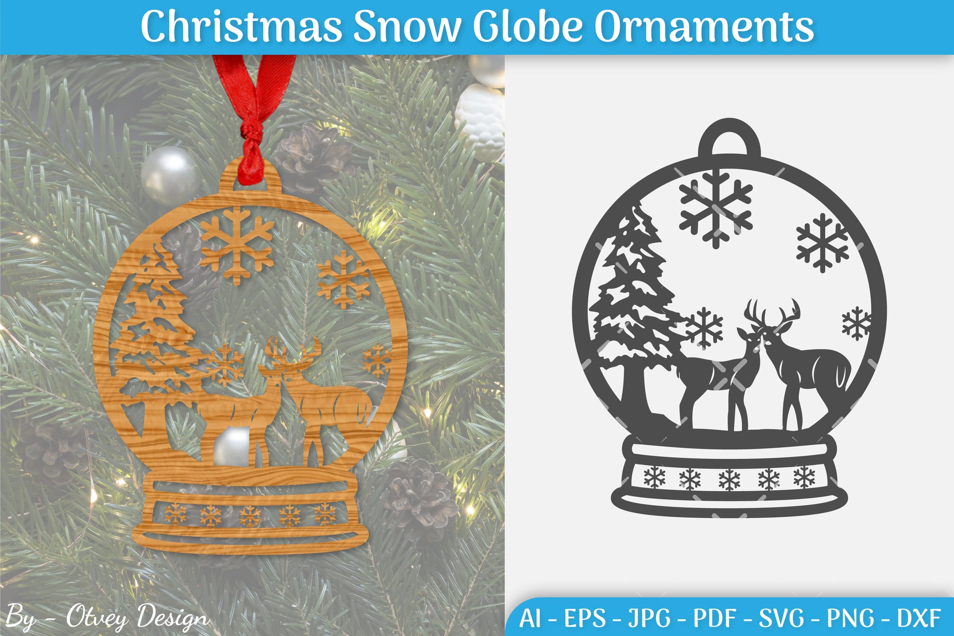 Christmas Snow Globe Ornament SVG Bundle 8 - CraftNest - Digital Crafting and Art