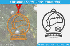 Christmas Snow Globe Ornament SVG Bundle 9 - CraftNest - Digital Crafting and Art
