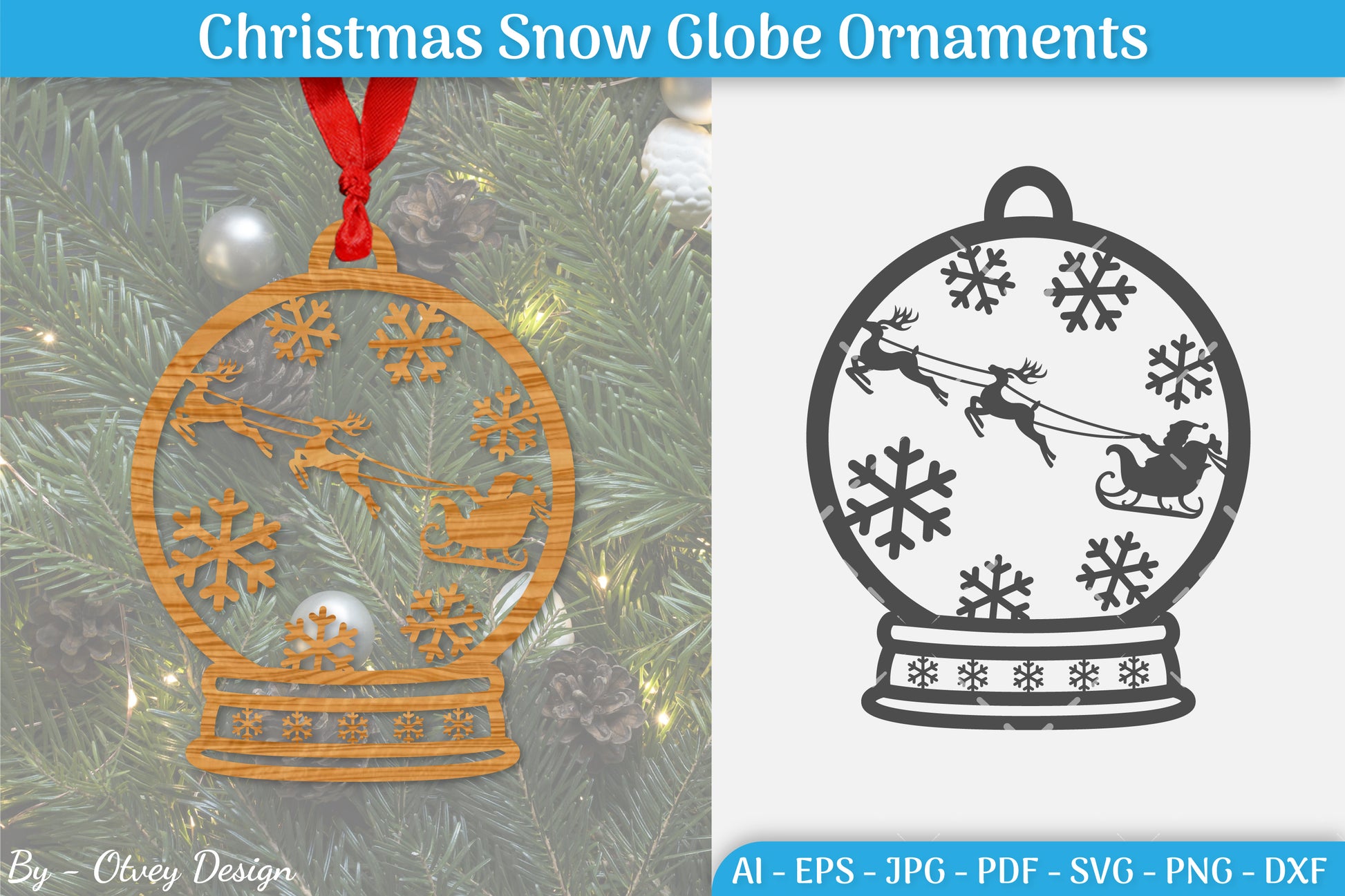 Christmas Snow Globe Ornament SVG Bundle 11 - CraftNest - Digital Crafting and Art