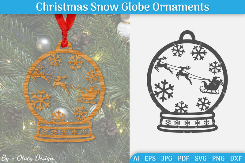 Christmas Snow Globe Ornament SVG Bundle 11 - CraftNest - Digital Crafting and Art