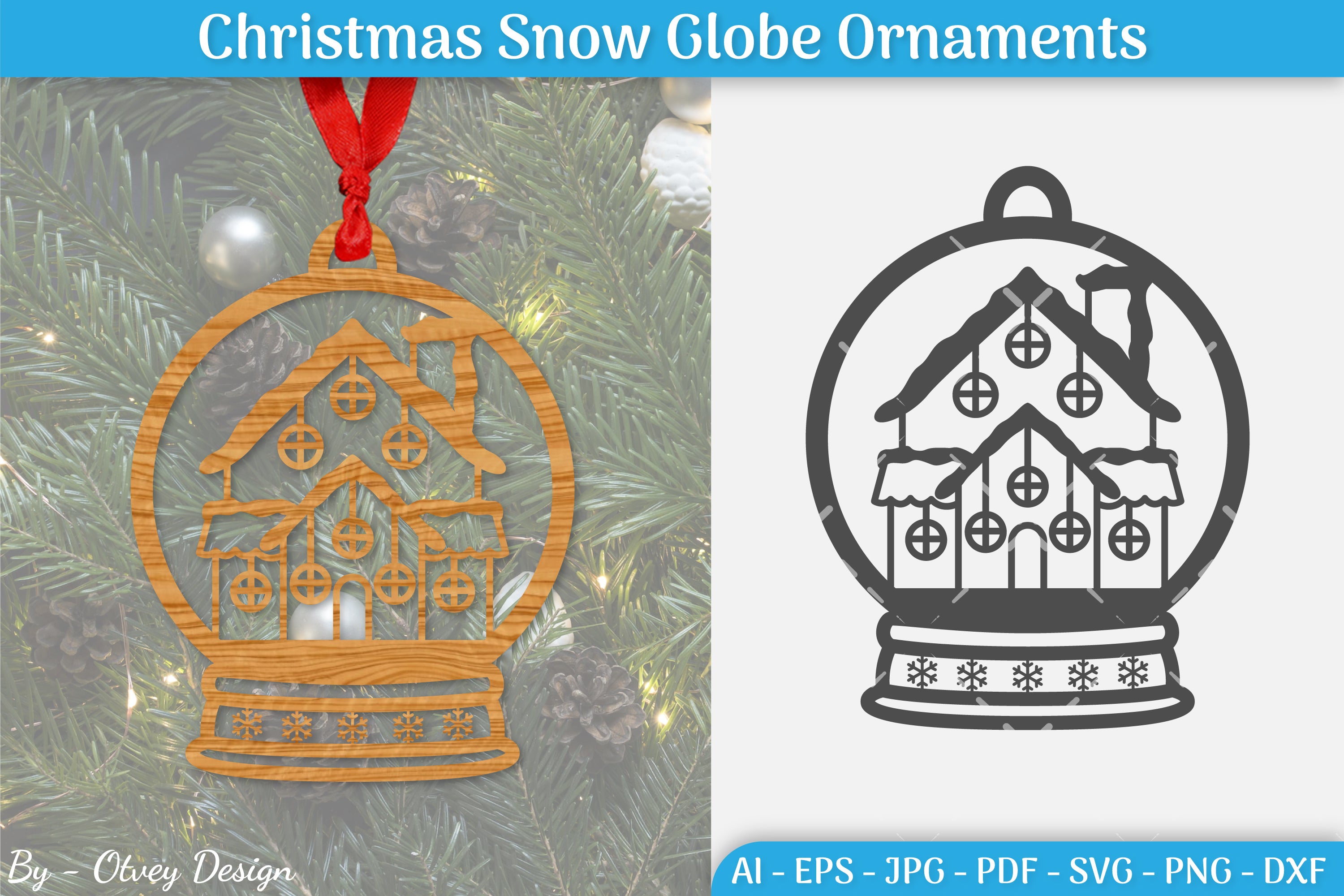 Christmas Snow Globe Ornament SVG Bundle 1 - CraftNest - Digital Crafting and Art