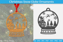 Christmas Snow Globe Ornament SVG Bundle 16 - CraftNest - Digital Crafting and Art