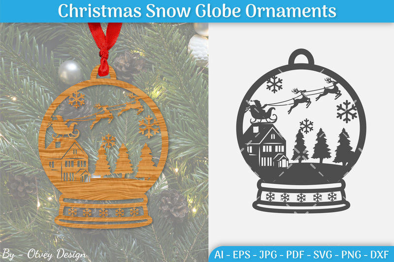 Christmas Snow Globe Ornament SVG Bundle 16 - CraftNest - Digital Crafting and Art