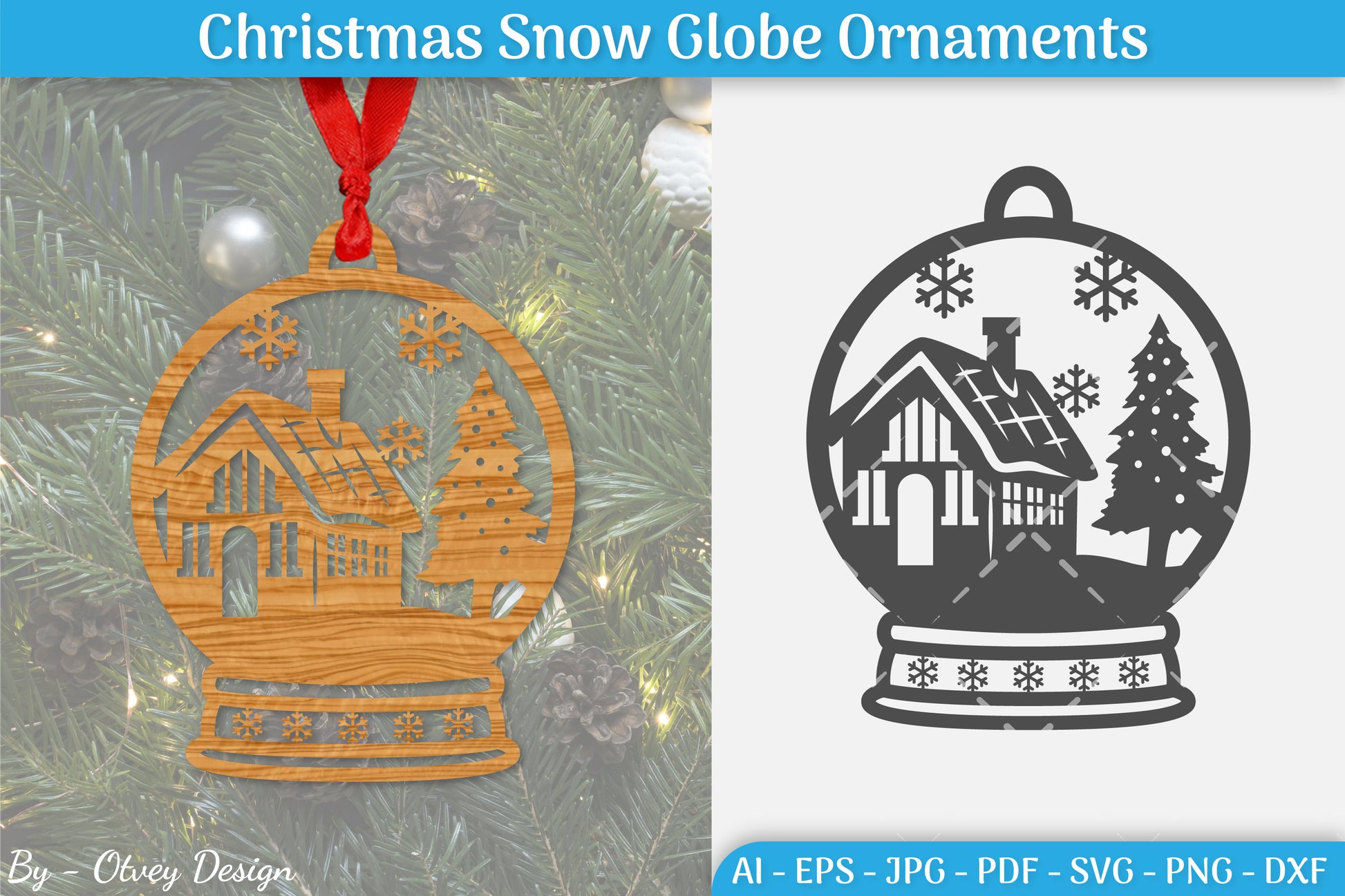 Christmas Snow Globe Ornament SVG Bundle 18 - CraftNest - Digital Crafting and Art