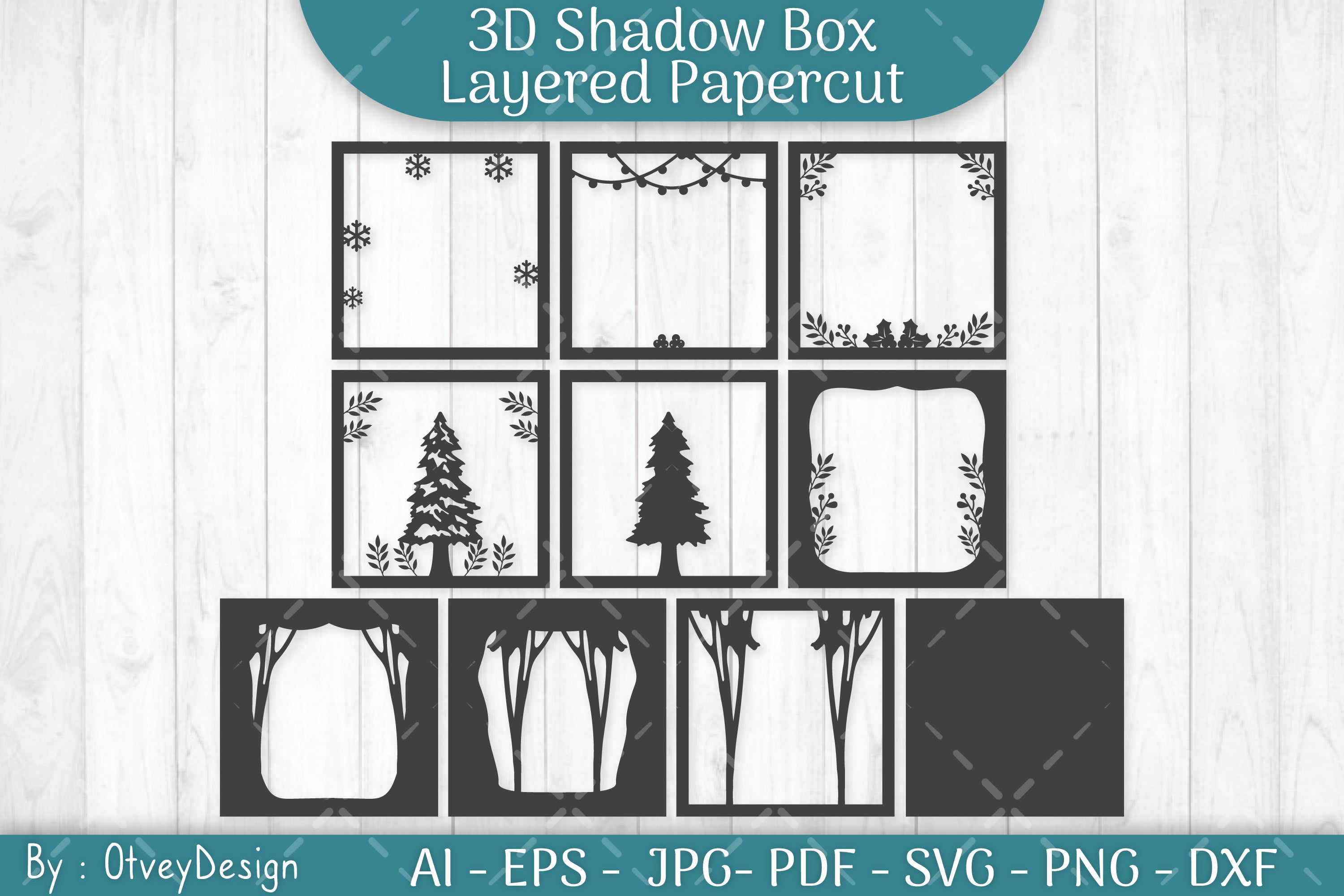 Christmas Tree 3D Shadow Box SVG Bundle - CraftNest - Digital Crafting and Art