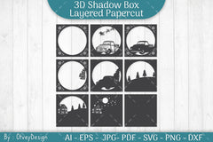 Christmas Truck 3D Shadow Box SVG Bundle - CraftNest - Digital Crafting and Art