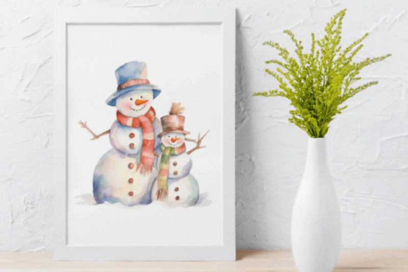 Vintage Christmas Snowman Clipart Bundle - CraftNest - Digital Crafting and Art