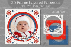 Christmas 3D Frame Layered SVG Bundle - CraftNest - Digital Crafting and Art