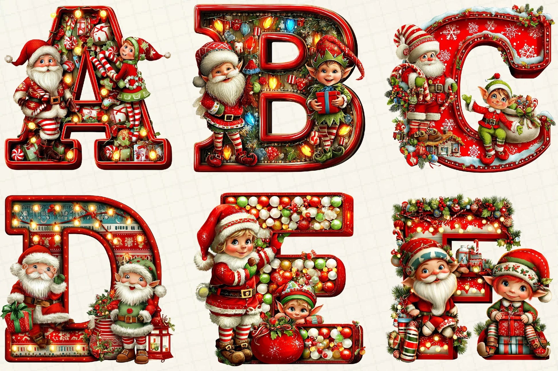Christmas Alphabet & Letters Clipart Bundle - CraftNest - Digital Crafting and Art