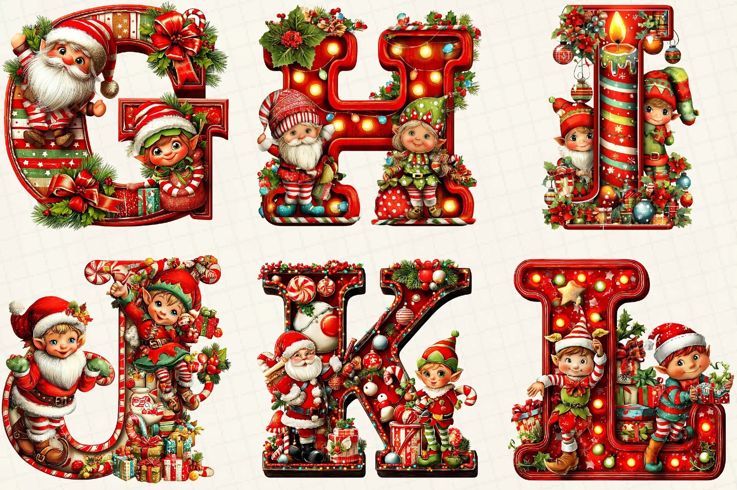 Christmas Alphabet & Letters Clipart Bundle - CraftNest - Digital Crafting and Art