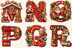 Christmas Alphabet & Letters Clipart Bundle - CraftNest - Digital Crafting and Art