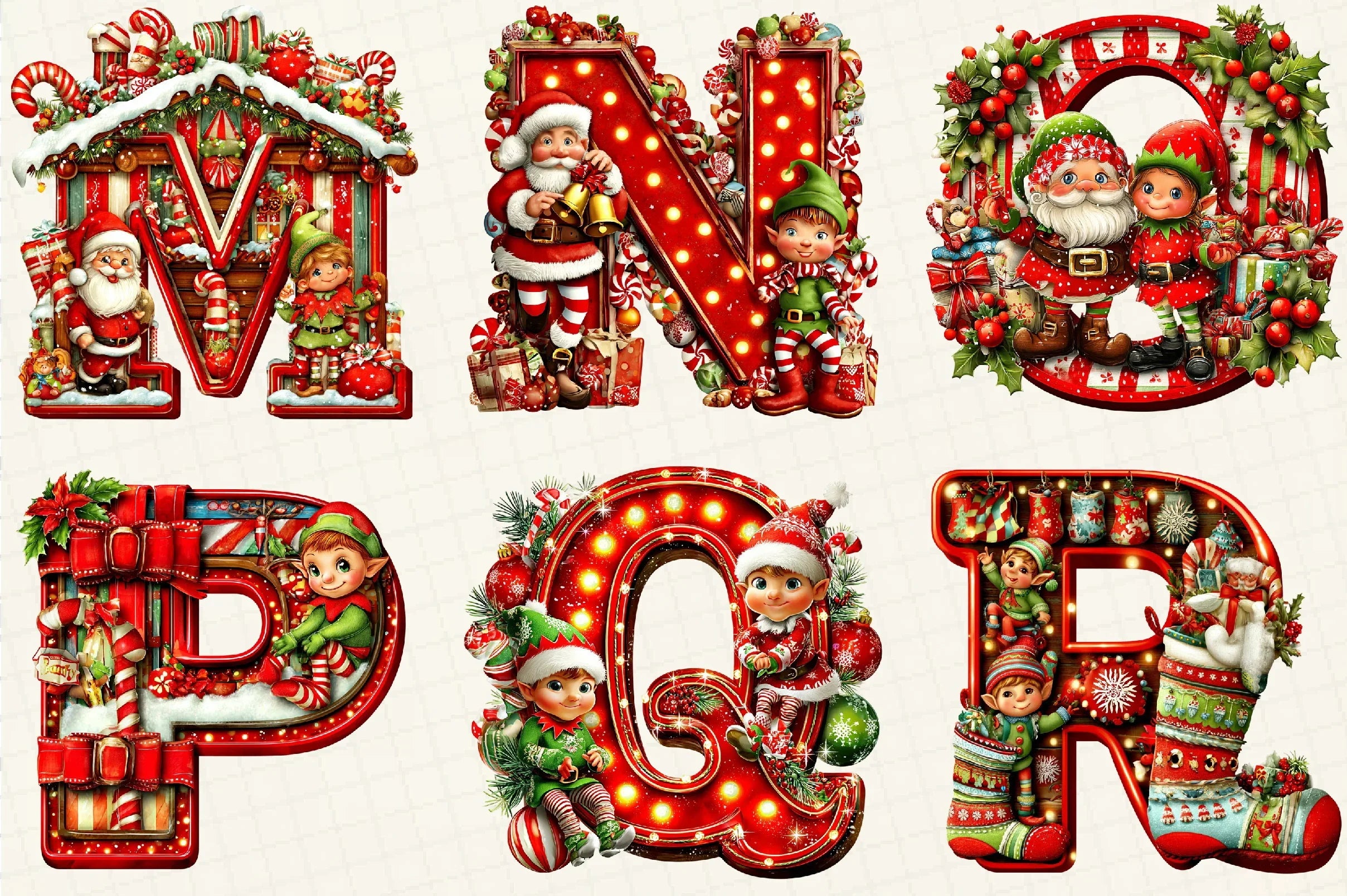 Christmas Alphabet & Letters Clipart Bundle - CraftNest - Digital Crafting and Art