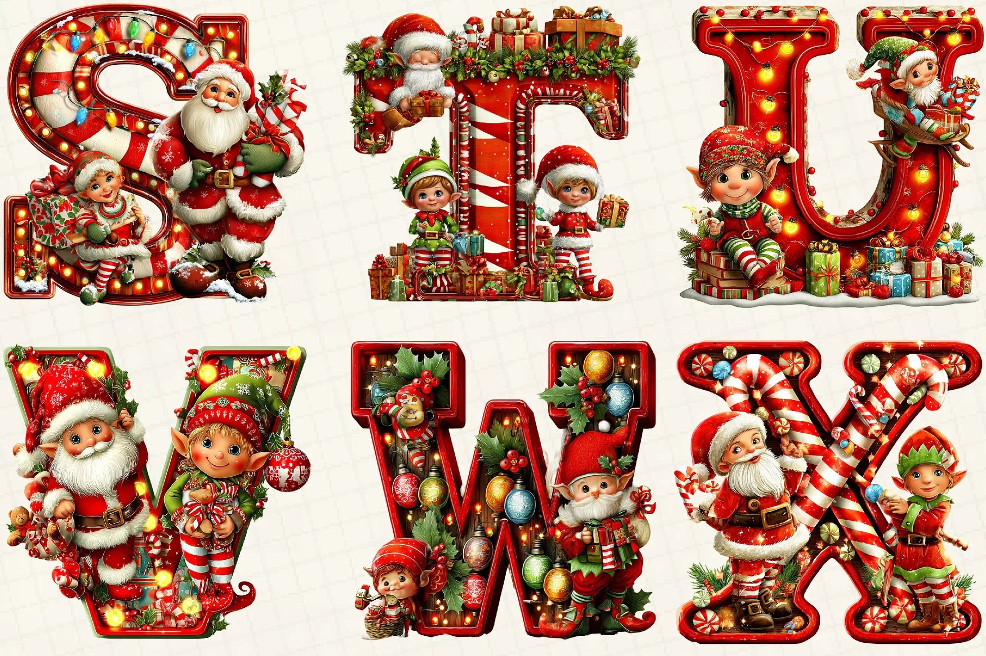 Christmas Alphabet & Letters Clipart Bundle - CraftNest - Digital Crafting and Art