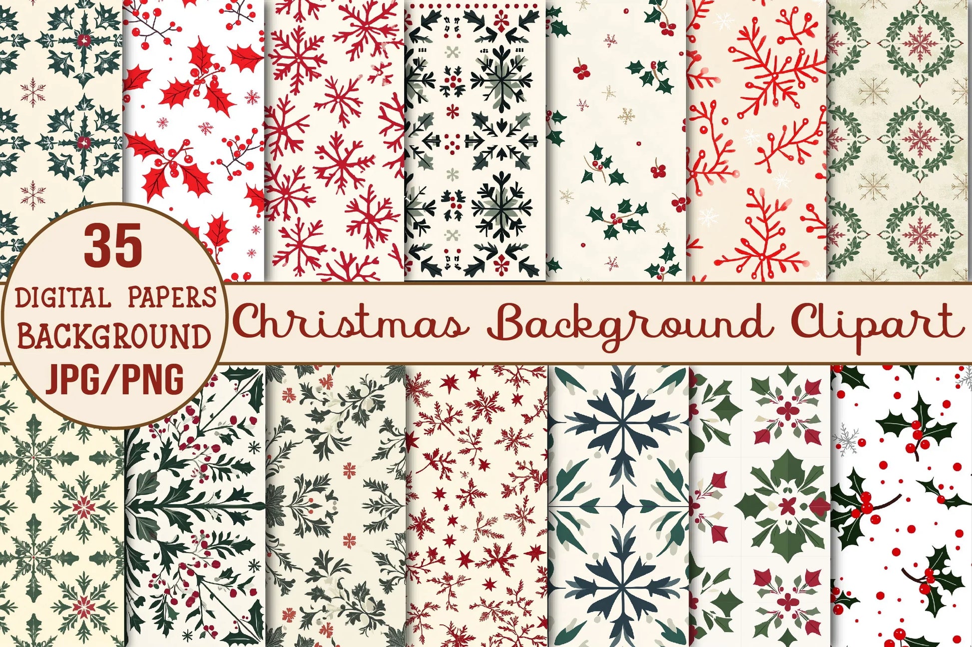Christmas Background Clipart Bundle - CraftNest - Digital Crafting and Art
