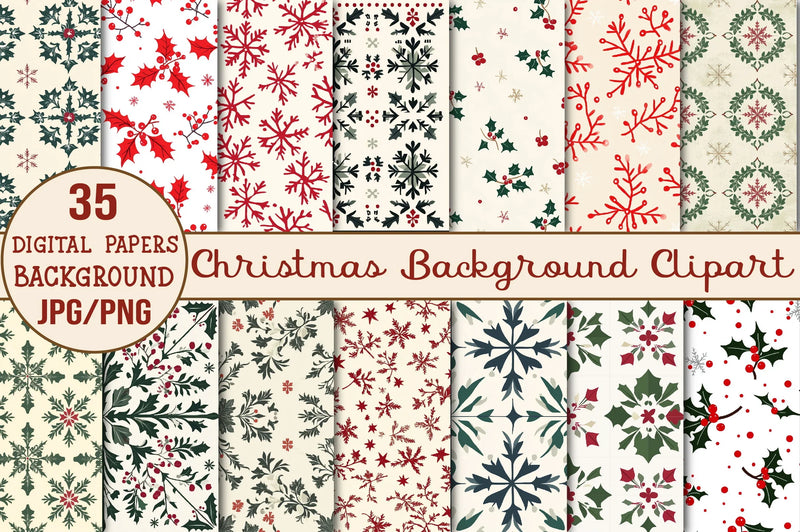Christmas Background Clipart Bundle - CraftNest - Digital Crafting and Art