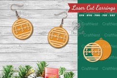 Christmas Ball Laser Cut Earrings SVG Bundle - CraftNest - Digital Crafting and Art