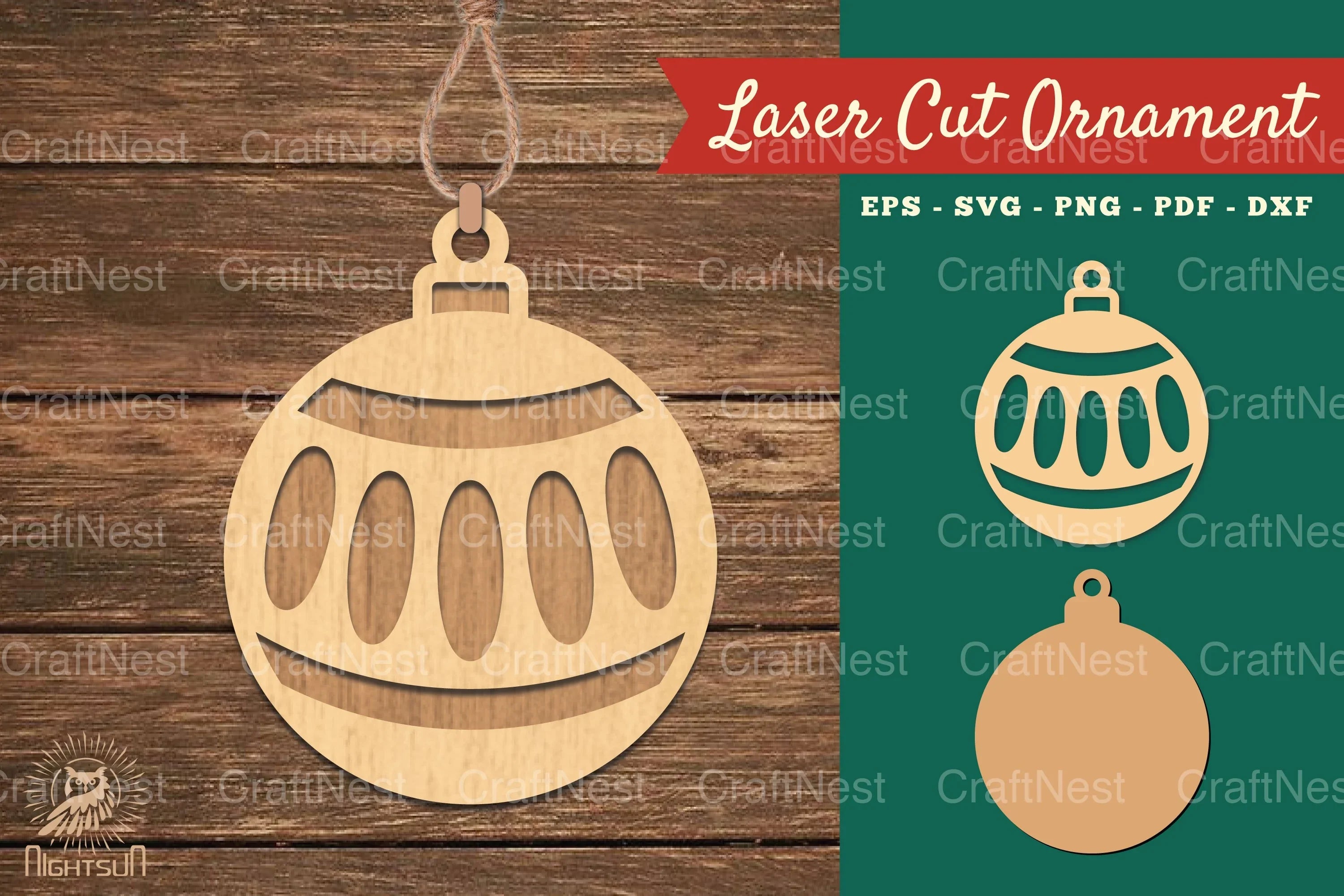 Christmas Ball Laser Cut Ornament SVG Bundle - CraftNest - Digital Crafting and Art