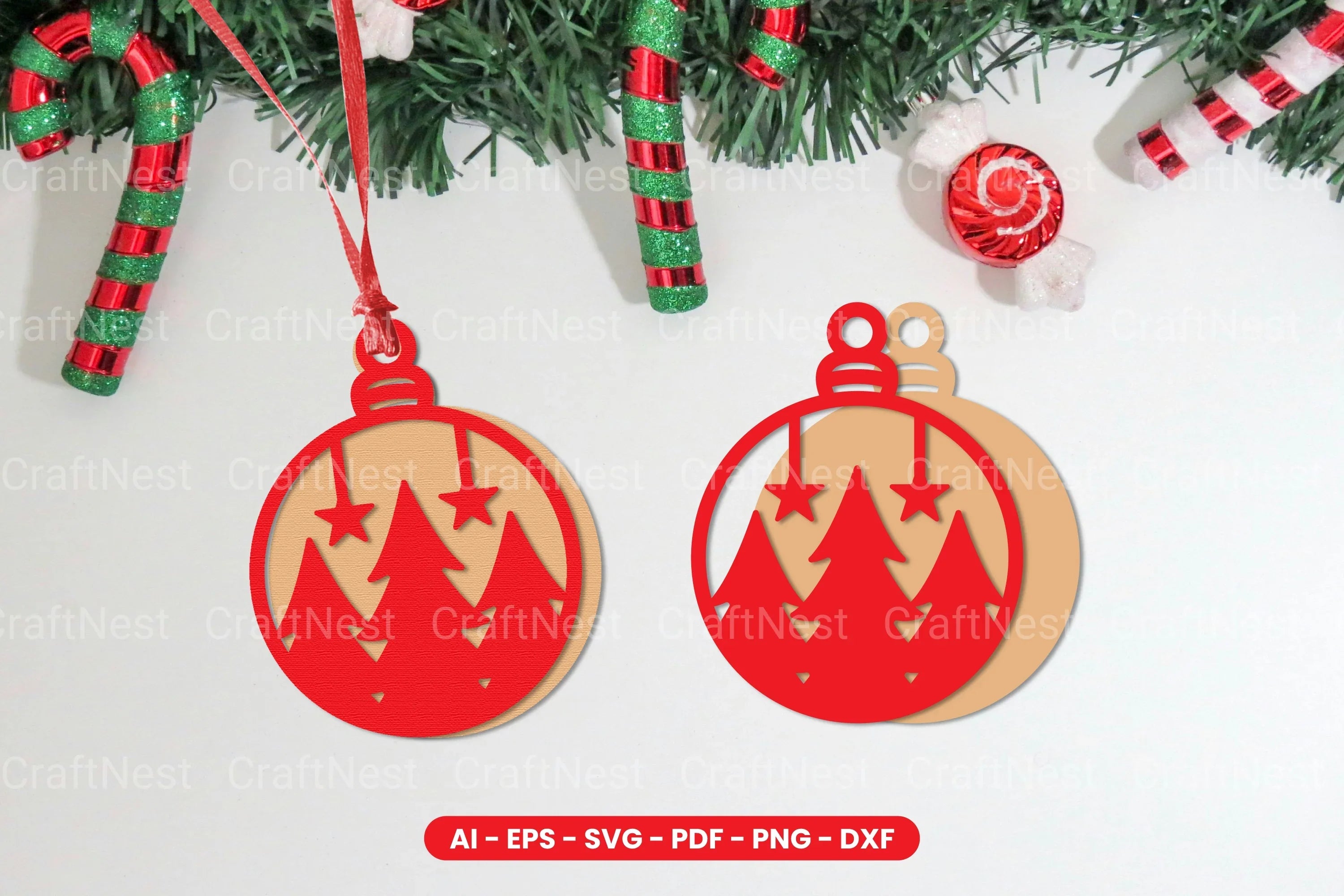 Christmas Ball Lasercut SVG Bundle - CraftNest - Digital Crafting and Art