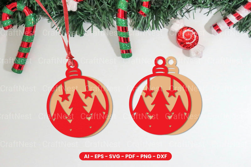 Christmas Ball Lasercut SVG Bundle - CraftNest - Digital Crafting and Art