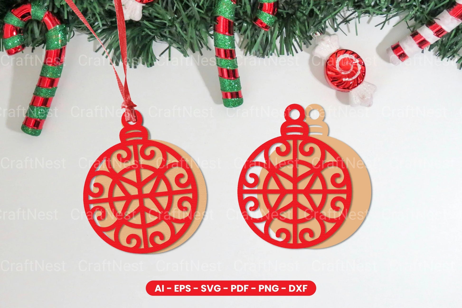 Christmas Ball Lasercut SVG Bundle - CraftNest - Digital Crafting and Art