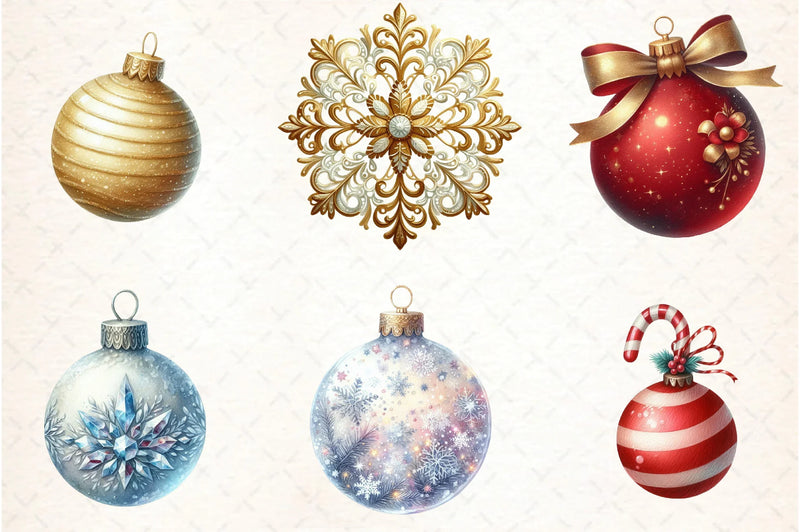 Christmas Balls Ornaments Clipart Bundle - CraftNest - Digital Crafting and Art