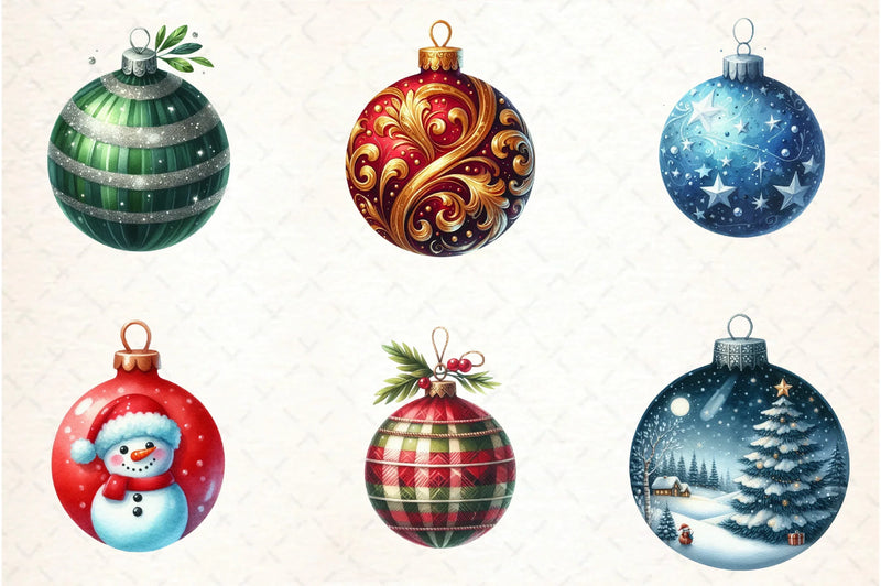 Christmas Balls Ornaments Clipart Bundle - CraftNest - Digital Crafting and Art