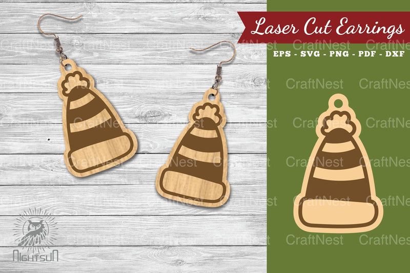 Christmas Beanie Laser Cut Earrings Clipart Bundle - CraftNest - Digital Crafting and Art