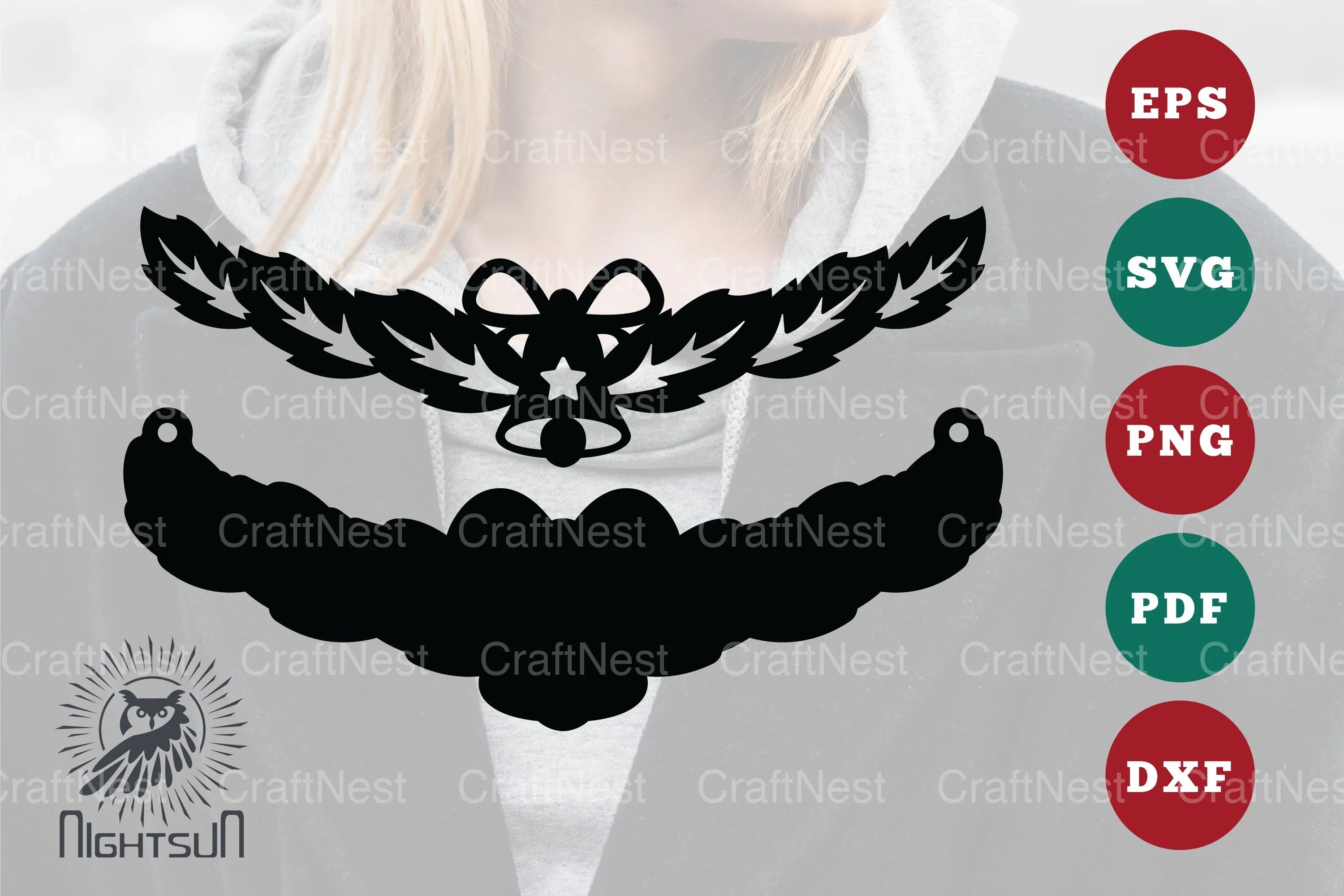 Christmas Bell Laser Cut Necklace SVG Bundle - CraftNest - Digital Crafting and Art