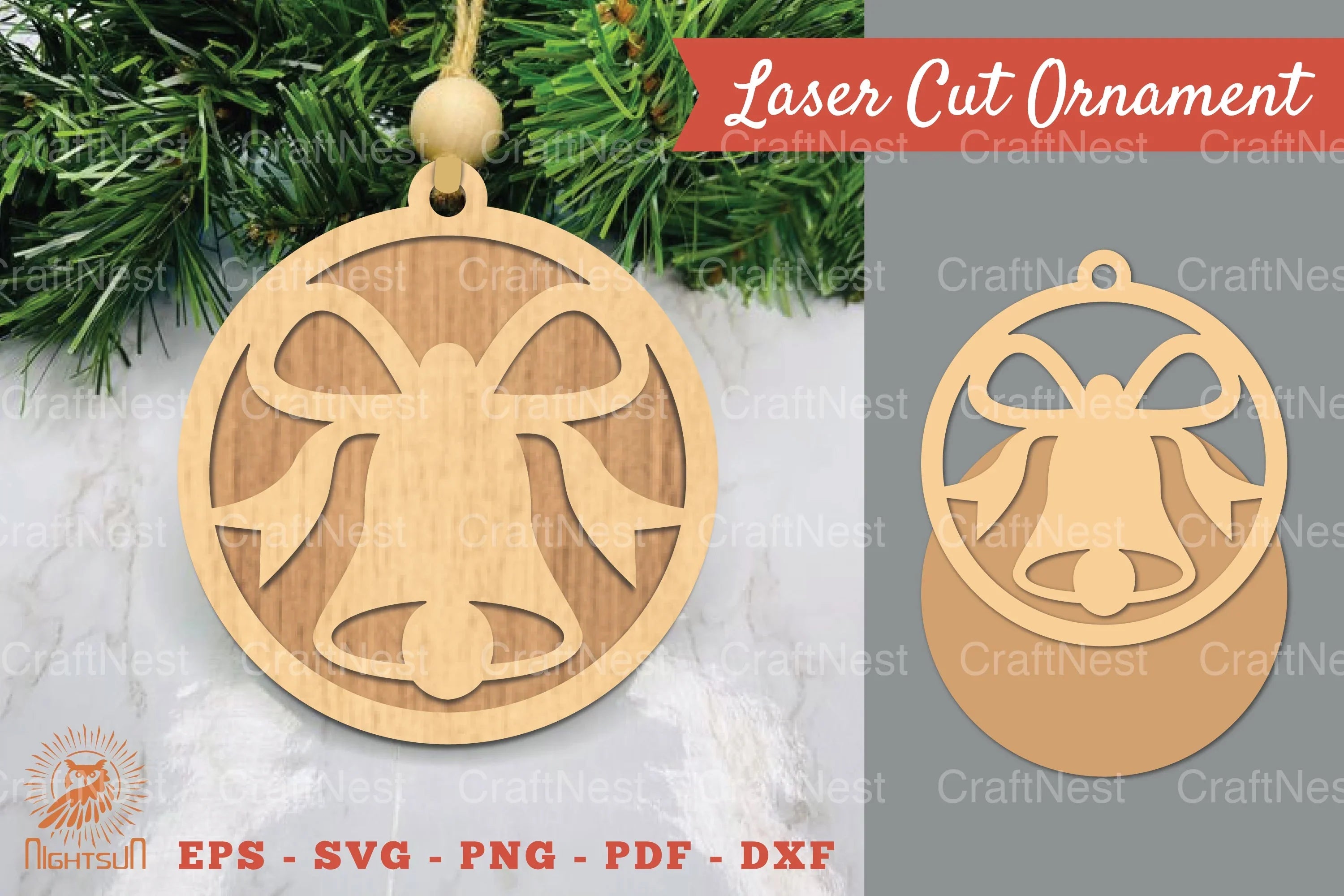 Christmas Bell Laser Cut Ornament Clipart Bundle - CraftNest - Digital Crafting and Art
