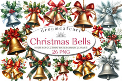Christmas Bells Clipart Bundle - CraftNest - Digital Crafting and Art