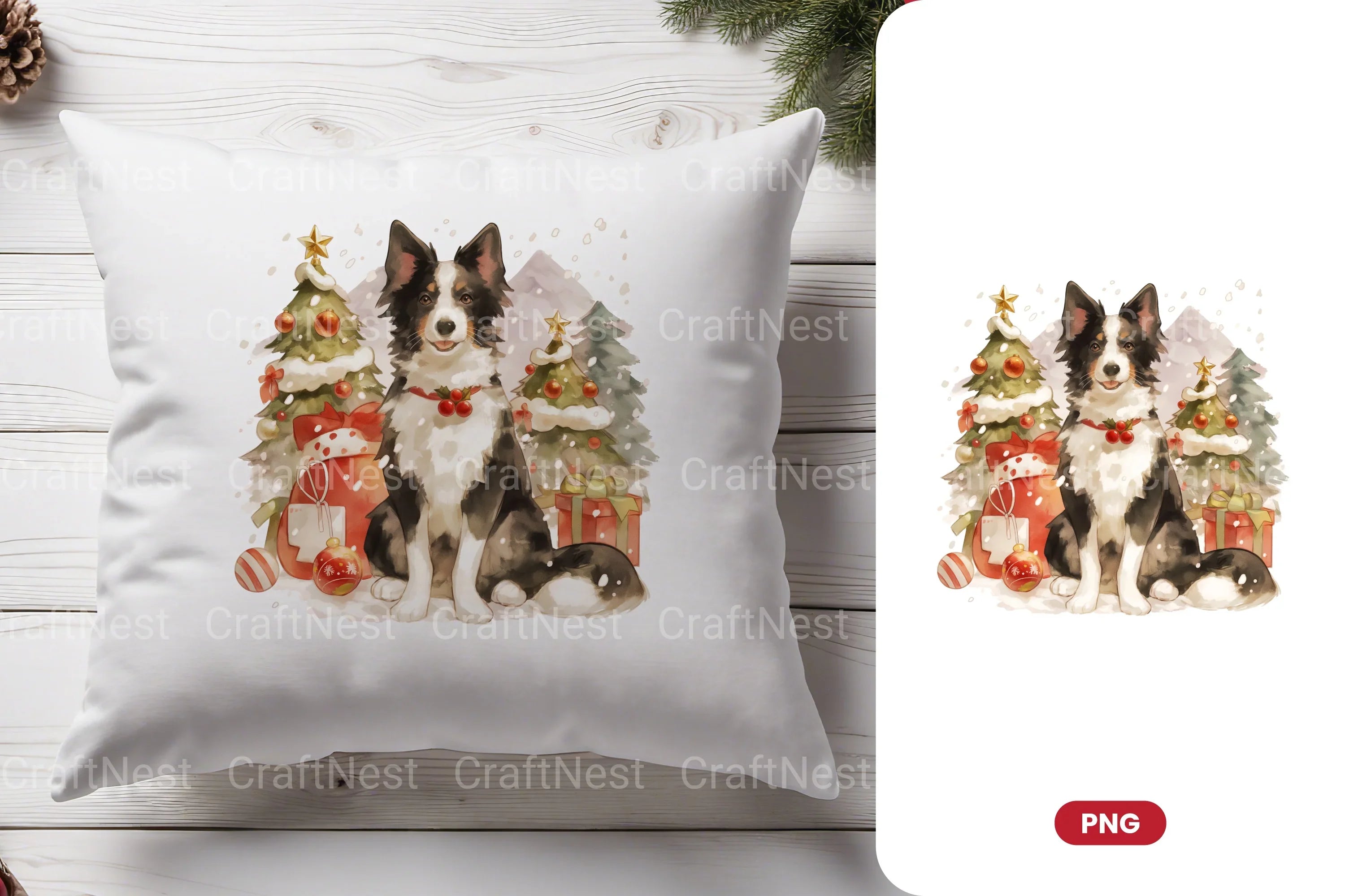 Christmas Border Collie Clipart Bundle - CraftNest - Digital Crafting and Art