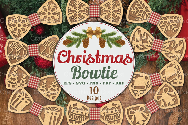 Christmas Bowtie Clipart Bundle - CraftNest - Digital Crafting and Art