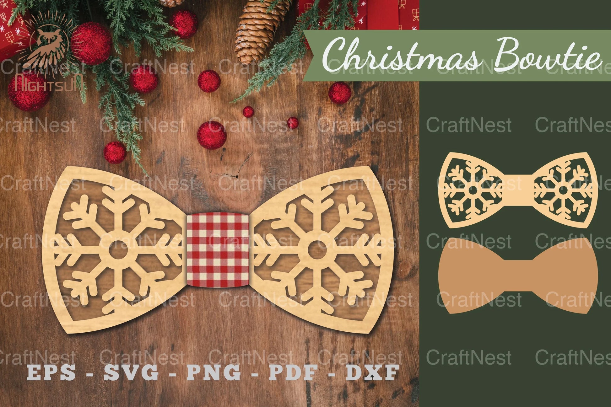 Christmas Bowtie Laser Cut SVG Bundle - CraftNest - Digital Crafting and Art