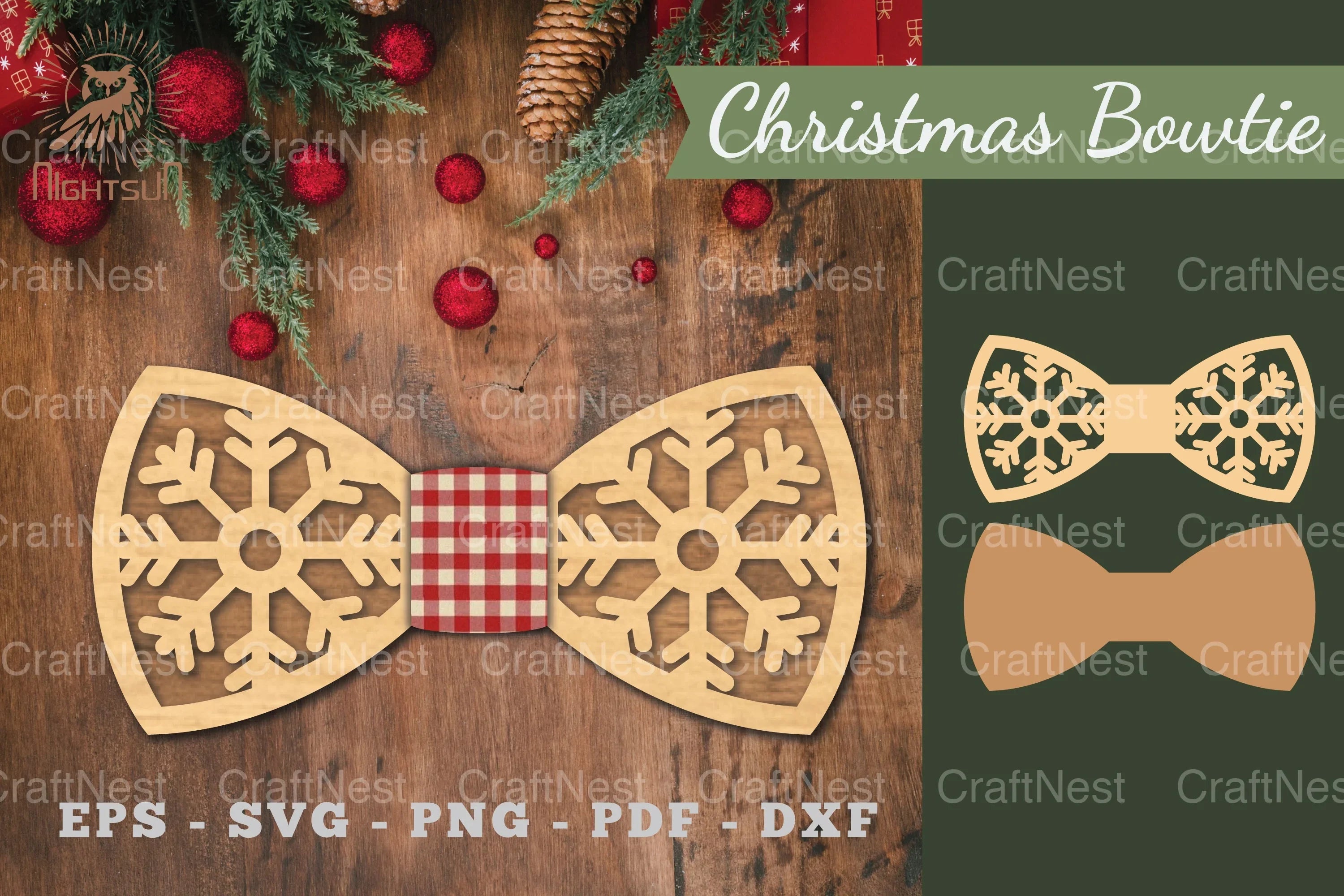 Christmas Bowtie Laser Cut SVG Bundle - CraftNest - Digital Crafting and Art